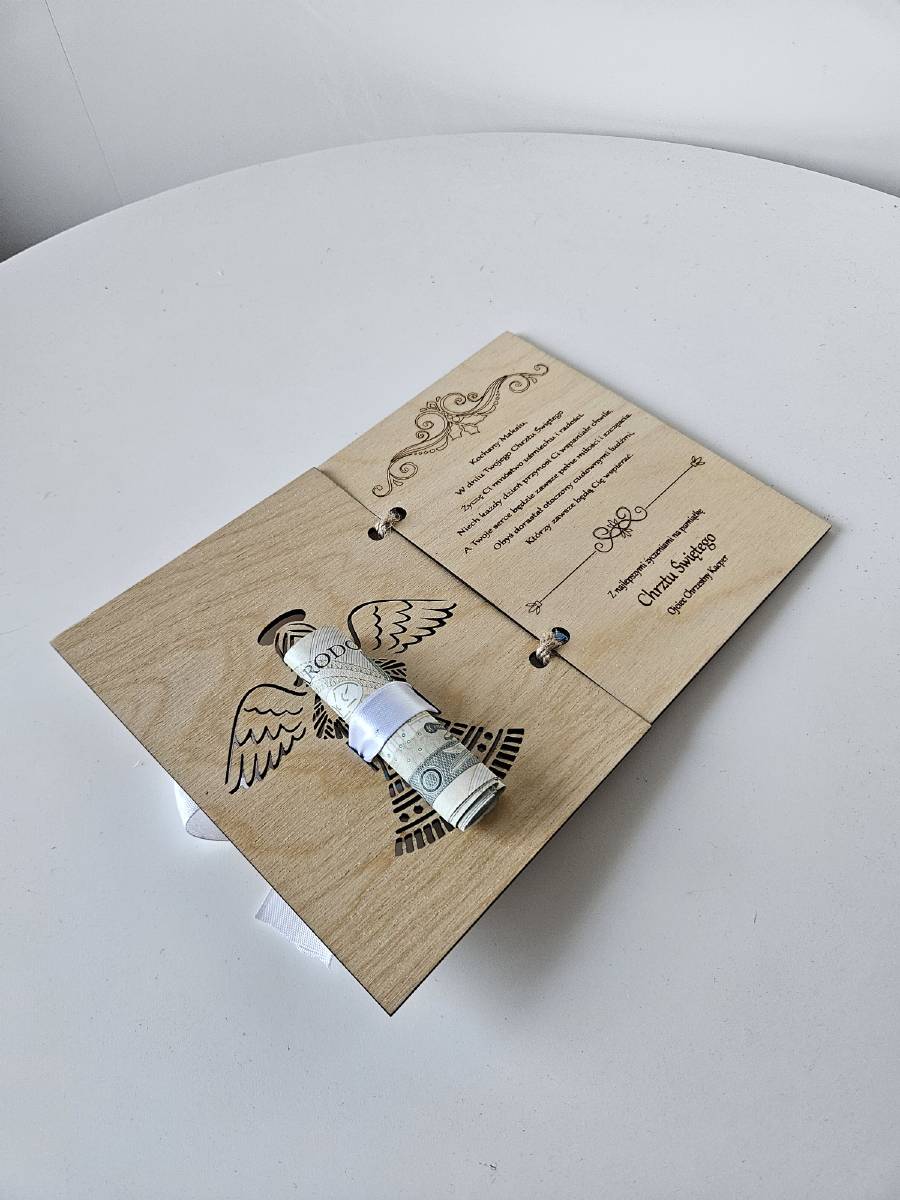 Drewniana kartka / projekt okolicznościowy - 4